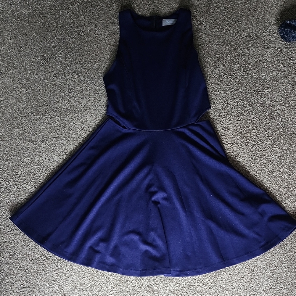 Chic Sleeveless Navy Mini Dress